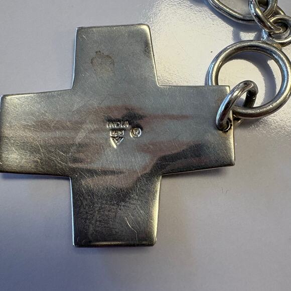 SILPADA 925 Sterling Silver Cross Necklace Toggle Closure Chunky Chain - Picture 7 of 9